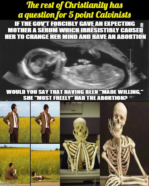 We'll be waiting eternally | image tagged in calvinism,arminian,anti calvinist,reformed theology,christians christianity,molinist | made w/ Imgflip meme maker