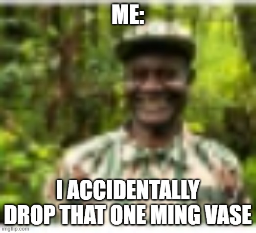 I accidentally drop that one ming vase | ME:; I ACCIDENTALLY DROP THAT ONE MING VASE | image tagged in he he he | made w/ Imgflip meme maker