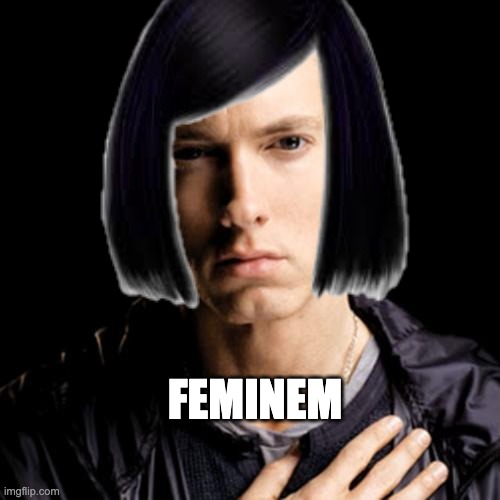 Eminem Meme | FEMINEM | image tagged in memes,eminem | made w/ Imgflip meme maker