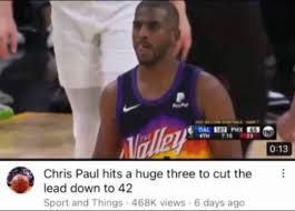 Chris Paul hits a huge three to cut the led down to 42 Blank Meme Template