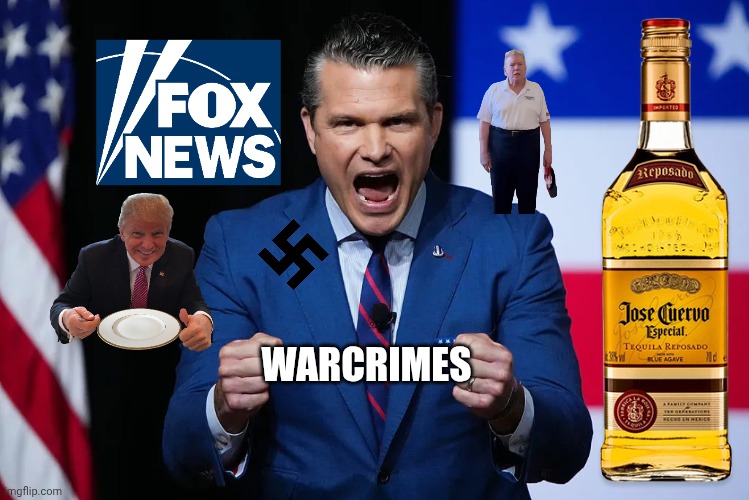 Modern Art. | WARCRIMES | image tagged in hegseth toddler,modern art,war criminal,maga,donald trump | made w/ Imgflip meme maker