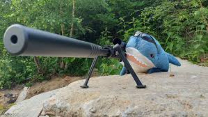 Sniper Blahaj | image tagged in sniper blahaj | made w/ Imgflip meme maker