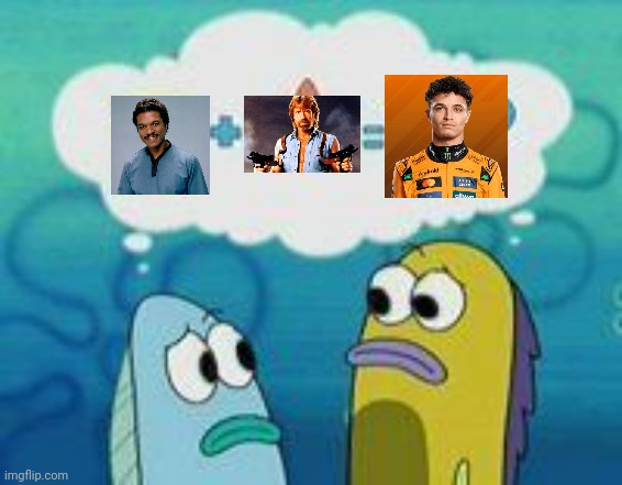 Sponge plus star equal clam | image tagged in sponge plus star equal clam,formula 1,lando,lando calrissian,chuck norris | made w/ Imgflip meme maker