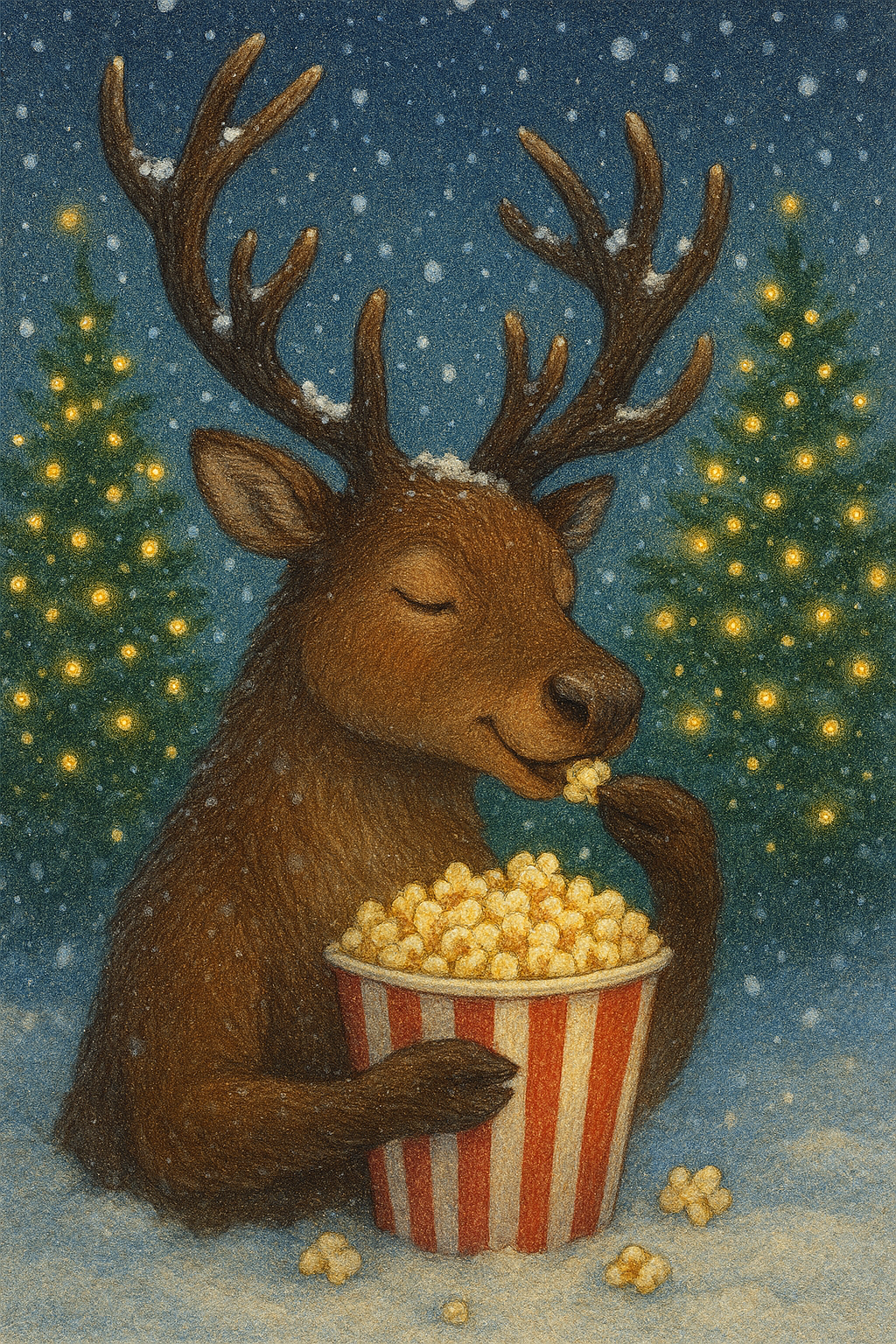 Popcorn Reindeer Blank Meme Template