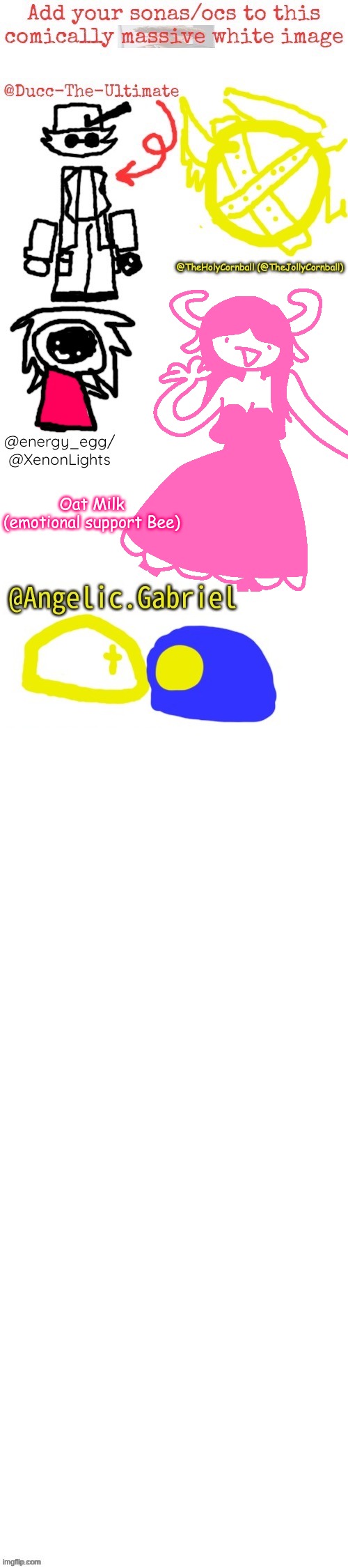 I cheated and used ibis paint... >:) | Oat Milk
(emotional support Bee) | made w/ Imgflip meme maker