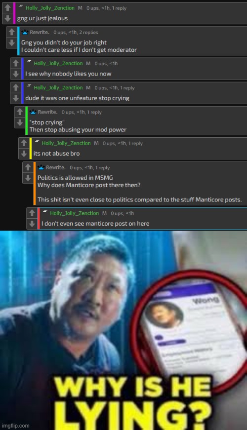 image tagged in why is he lying | made w/ Imgflip meme maker