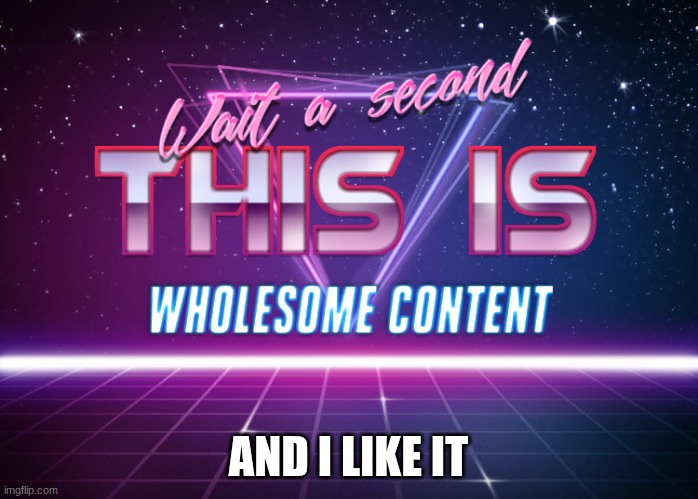Wait a second this is wholesome content | AND I LIKE IT | image tagged in wait a second this is wholesome content | made w/ Imgflip meme maker