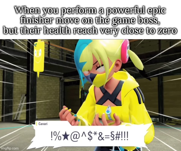 I just wanna finish the Boss in a epic way… :( | When you perform a powerful epic finisher move on the game boss, but their health reach very close to zero | image tagged in memes,health,boss | made w/ Imgflip meme maker