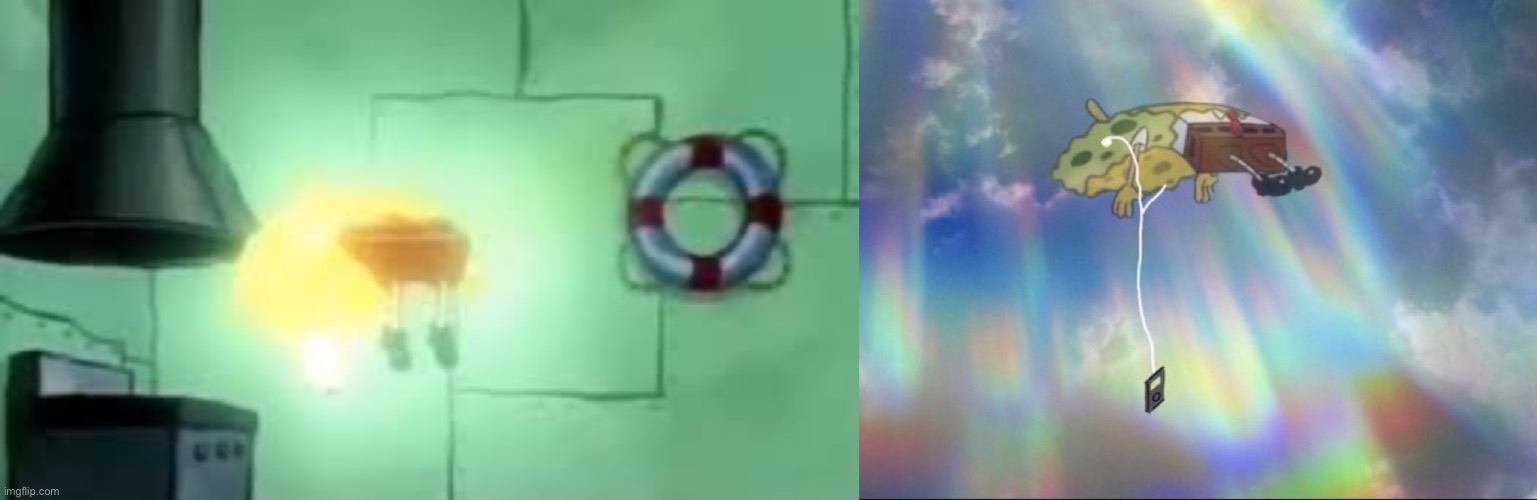 image tagged in floating spongebob,ascendant spongebob | made w/ Imgflip meme maker