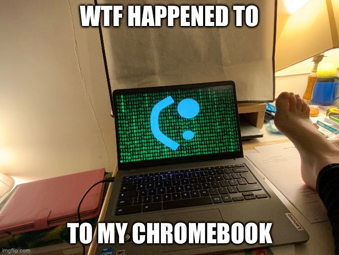 [CONTENT DELETED] | WTF HAPPENED TO; TO MY CHROMEBOOK | image tagged in badware,die of death,memes | made w/ Imgflip meme maker