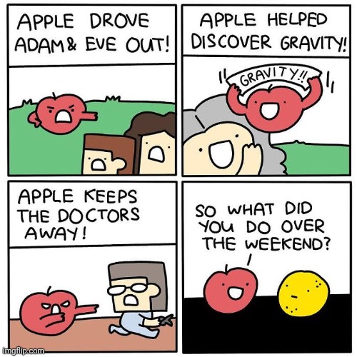 Apple | image tagged in adam and eve,apple,apples,comics,comics/cartoons,fruit | made w/ Imgflip meme maker
