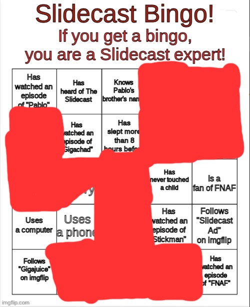 what the fuck even is Slidecast | image tagged in slidecast bingo | made w/ Imgflip meme maker
