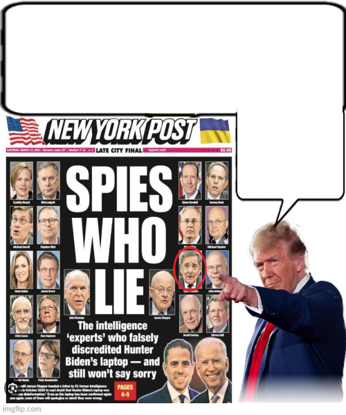 the 51 spies who lied about Hunter's laptop Blank Meme Template