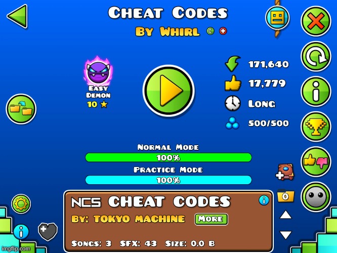 CHEAT CODES 100% LETS FUCKING GOOOOOOOOOO (not actual screenshot it wouldn't load :sob:) | made w/ Imgflip meme maker