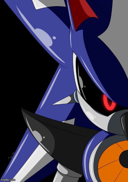 image tagged in neo metal sonic stare | made w/ Imgflip meme maker