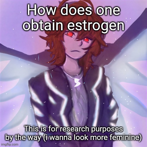 Jamie (tysm c0p, my GOAT) | How does one obtain estrogen; This is for research purposes by the way (i wanna look more feminine) | image tagged in jamie tysm c0p my goat | made w/ Imgflip meme maker
