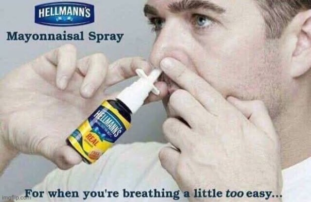 Inhale the pale | image tagged in mayonnaise,nasal spray,fake,products,white people,use | made w/ Imgflip meme maker