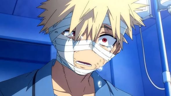 Bakugo crying Blank Meme Template