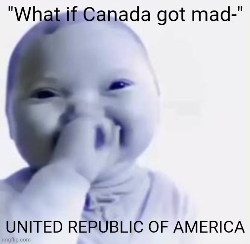 Ai baby | "What if Canada got mad-"; UNITED REPUBLIC OF AMERICA | image tagged in ai baby | made w/ Imgflip meme maker