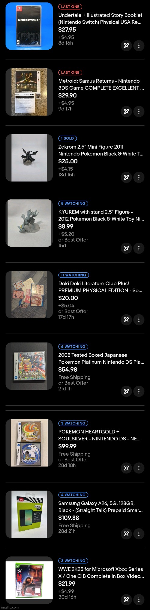 Created a Christmas wishlist of stuff I will prob buy on eBay. | made w/ Imgflip meme maker