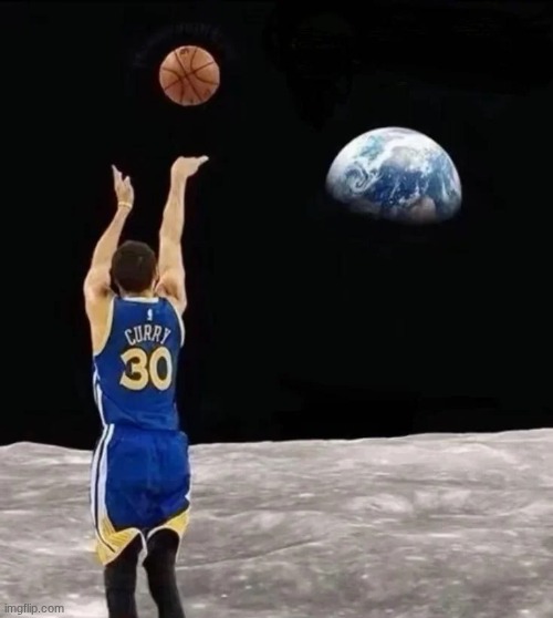 Stephen curry shoot from moon | image tagged in stephen curry shoot from moon | made w/ Imgflip meme maker