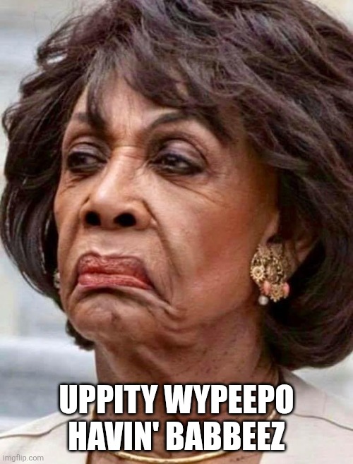 Maxine Waters | UPPITY WYPEEPO
HAVIN' BABBEEZ | image tagged in maxine waters | made w/ Imgflip meme maker