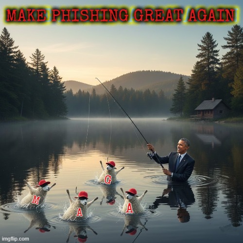 MAKE PHISHING GREAT AGAIN | M A G A MAKE AMERICA GAY AGAIN MAKE PHISHING GREAT AGAIN | image tagged in phishing,maga,obama,trump,race bait,fishing | made w/ Imgflip meme maker
