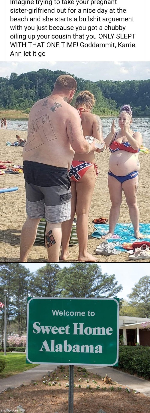 Family Ties | image tagged in welcome to sweet home alabama,sister,girlfriend,cousin,pregnant,family | made w/ Imgflip meme maker