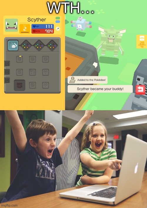 What? This was a long time ago, in september i think | WTH… | image tagged in excited happy kids pointing at computer monitor | made w/ Imgflip meme maker