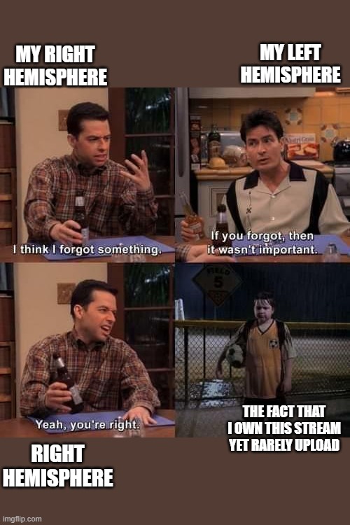 I hope this stream becomes more active. | MY LEFT HEMISPHERE; MY RIGHT HEMISPHERE; THE FACT THAT I OWN THIS STREAM YET RARELY UPLOAD; RIGHT HEMISPHERE | image tagged in i think i forgot something,how to train your dragon,httyd,meme stream,moderators | made w/ Imgflip meme maker