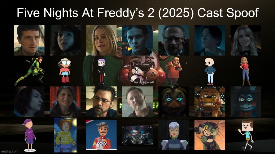 Five Nights At Freddy's 2 (2025) Cast Spoof | image tagged in five nights at freddy's 2,spoof cast,memes | made w/ Imgflip meme maker