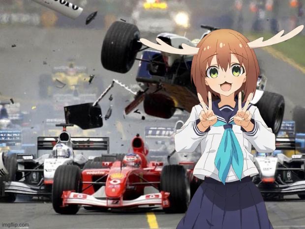 Who Tf is that | image tagged in f1 crash,nokotan | made w/ Imgflip meme maker