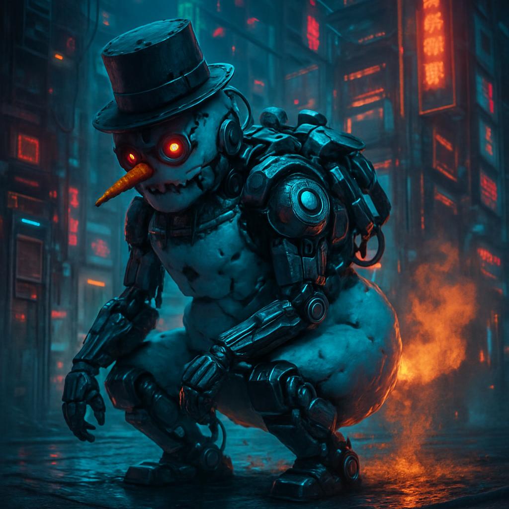 kackender cyborgschneemann Blank Meme Template