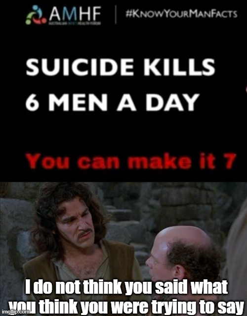 also.. only six? | I do not think you said what you think you were trying to say | image tagged in suicide,you keep using that word,you had one job | made w/ Imgflip meme maker