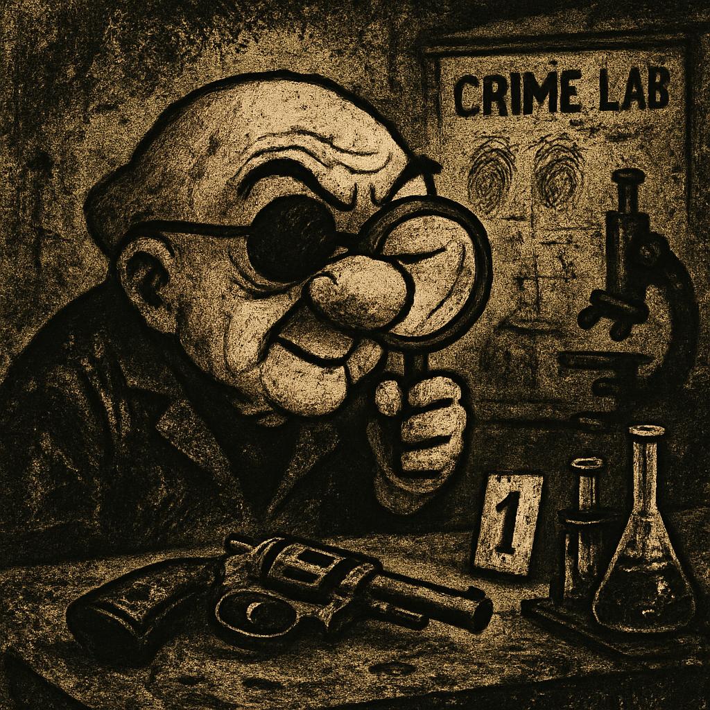 Mr. Magoo in a crime lab Blank Meme Template