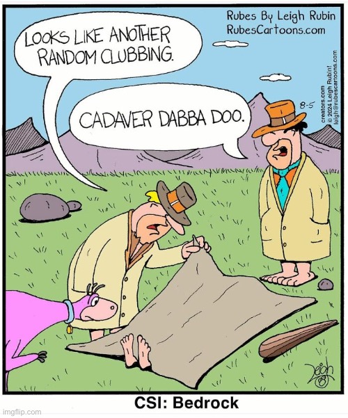 Rubes | image tagged in comics,rubes,csi,bedrock,flintstones | made w/ Imgflip meme maker