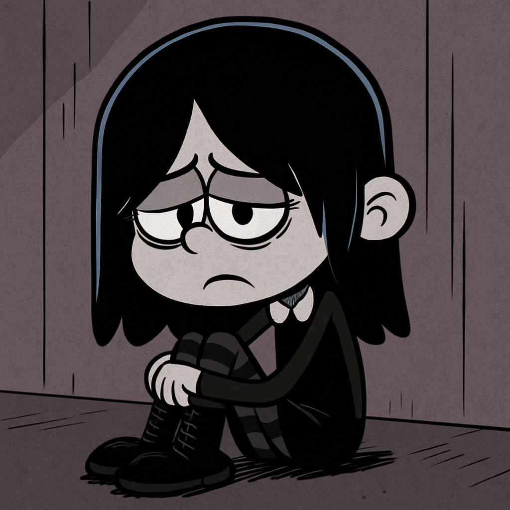 sad girl loud house cartooned style Blank Meme Template