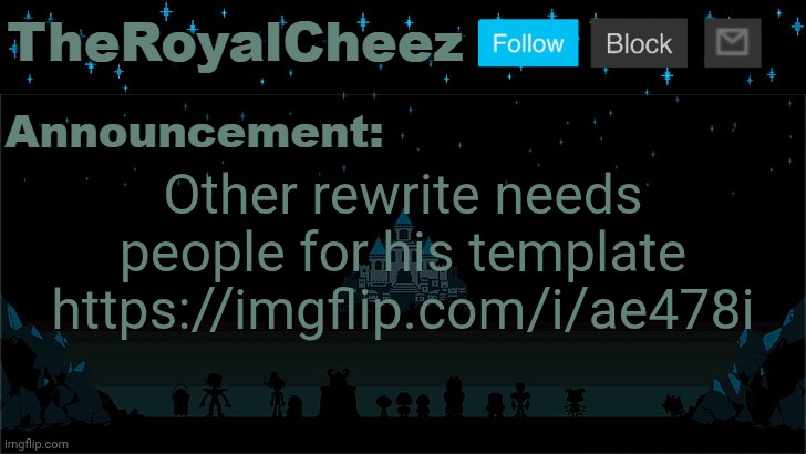 2 users needed | Other rewrite needs people for his template
https://imgflip.com/i/ae478i | image tagged in cheez's undertale template | made w/ Imgflip meme maker