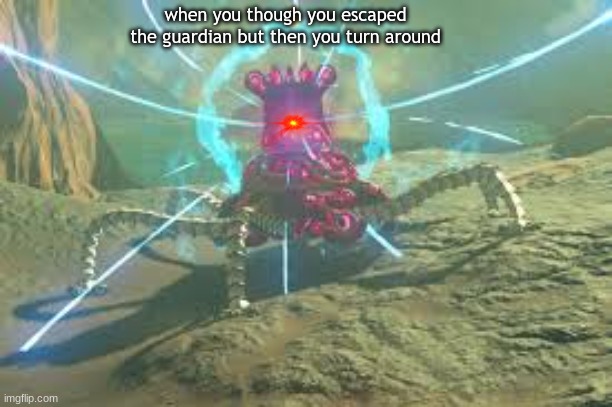 guardian stalker be like | when you though you escaped the guardian but then you turn around | image tagged in the guardian of fear casts its gaze your way | made w/ Imgflip meme maker
