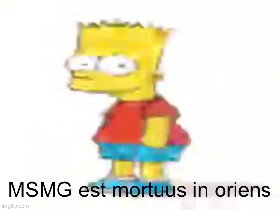 god I love being a Latin student | MSMG est mortuus in oriens | image tagged in the humble low quality bart | made w/ Imgflip meme maker