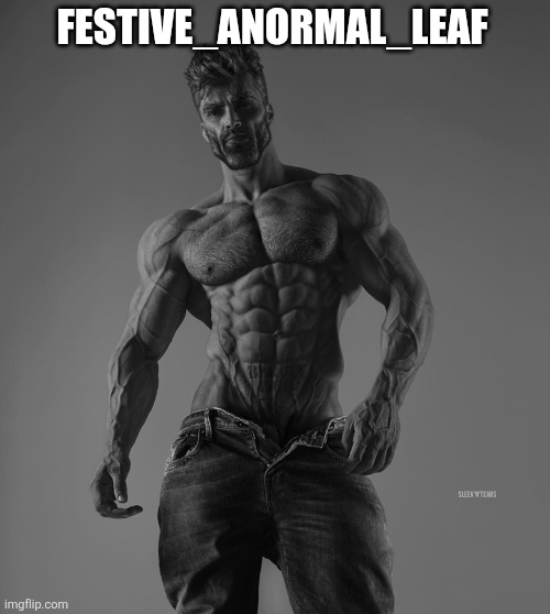 giga chad | FESTIVE_ANORMAL_LEAF | image tagged in giga chad | made w/ Imgflip meme maker