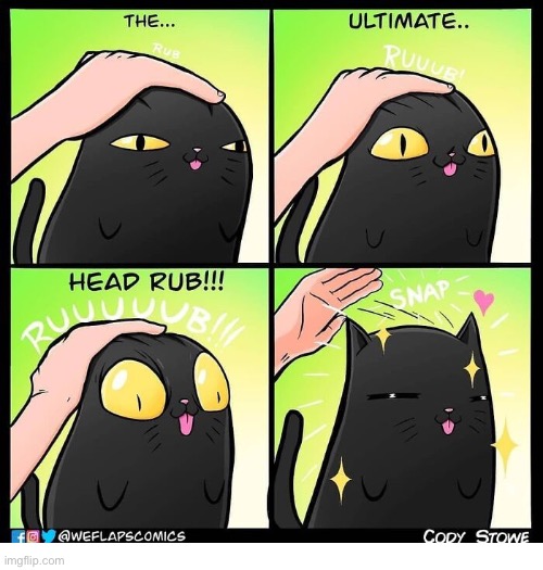 WeFlaps | image tagged in cats,comics,weflaps,head rub,ultimate,coral | made w/ Imgflip meme maker