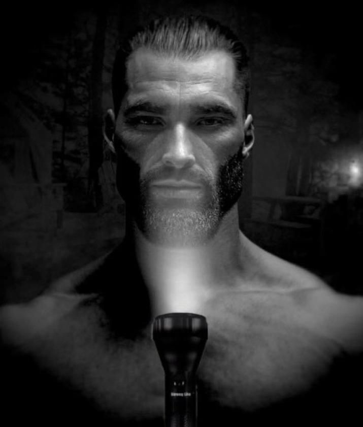 Scary Story Gigachad Blank Meme Template