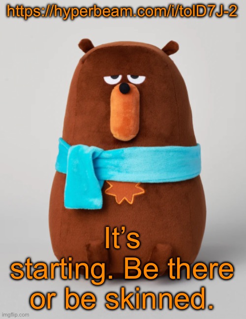https://hyperbeam.com/i/tolD7J-2 | https://hyperbeam.com/i/tolD7J-2; It’s starting. Be there or be skinned. | image tagged in falstaff plush | made w/ Imgflip meme maker