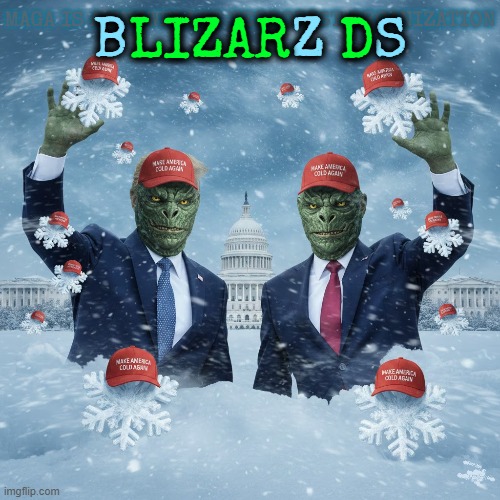 BLIZZARDS | B          Z   S; MAGA IS A SNOWFLAKE TERRORIST ORGANIZATION; LIZAR   D | image tagged in blizzard,lizard,maga,snowflake,trump,putin | made w/ Imgflip meme maker
