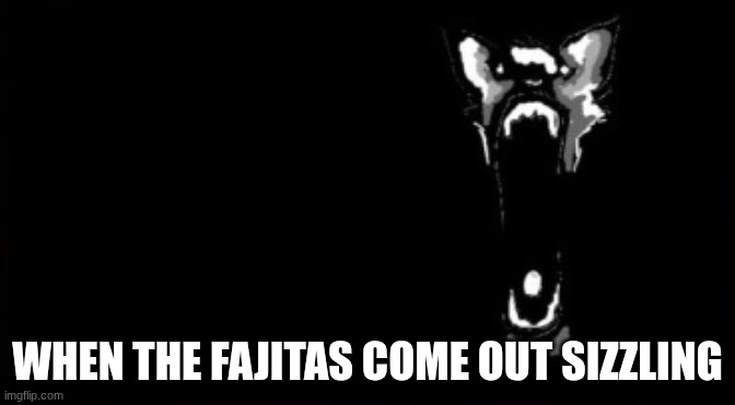 when the fajitas come out sizzling | WHEN THE FAJITAS COME OUT SIZZLING | image tagged in when the fajitas come out sizzling | made w/ Imgflip meme maker