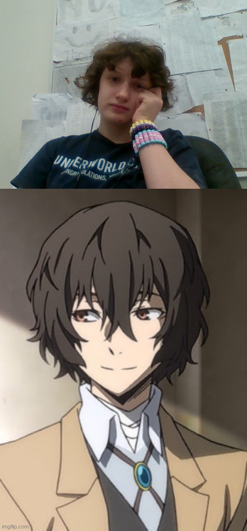 :D | image tagged in dazai so cool,lookalike | made w/ Imgflip meme maker
