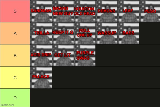 LIVE.LOVE.A$AP tier list | made w/ Imgflip meme maker