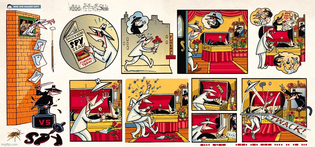 image tagged in spy vs spy,dead,funeral,plot twist,mouse trap,sneaky | made w/ Imgflip meme maker