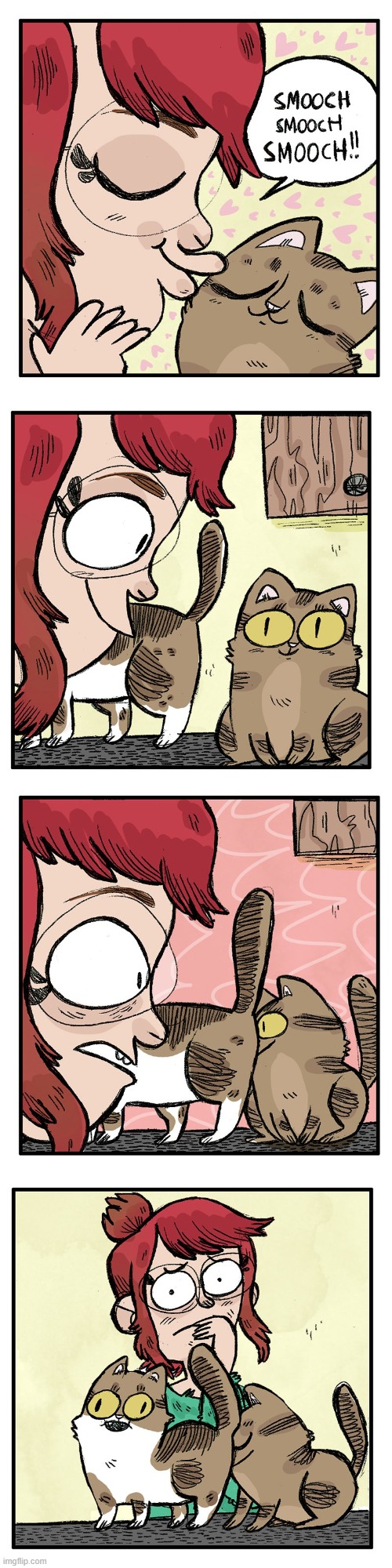 image tagged in cat,smooch,cats,face,butt,eww | made w/ Imgflip meme maker